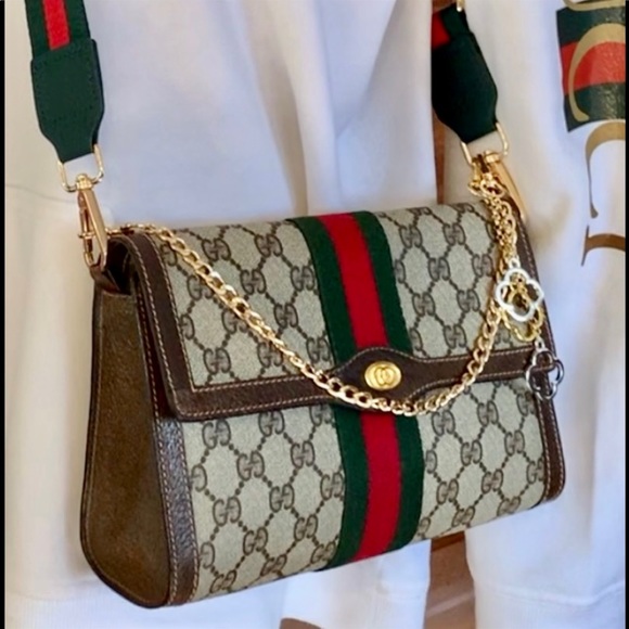 ❗️SOLD❗️GG Supreme❤️ Super Attractive Timeless ❤️EUC Brown MUST HAVE Hard 2 Find - Picture 3 of 14